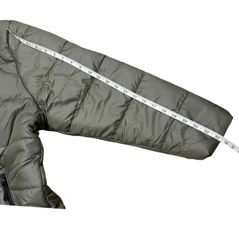Nike Coat Women’s‎ 1X Green Puffer Back Center Swoosh Therma Fit Hoodie Full Zip